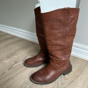 Brown Leather Knee-High Boots